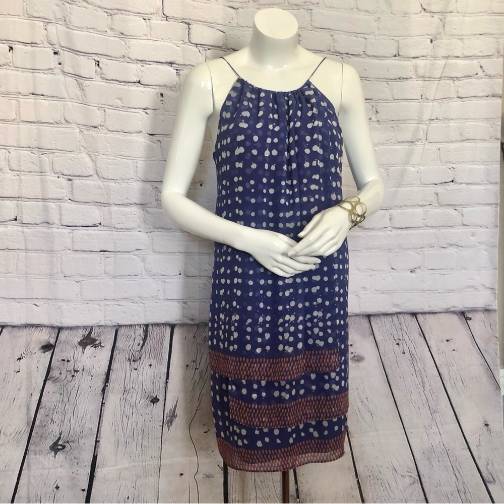 Purple and White Tiered Sundress Dress
